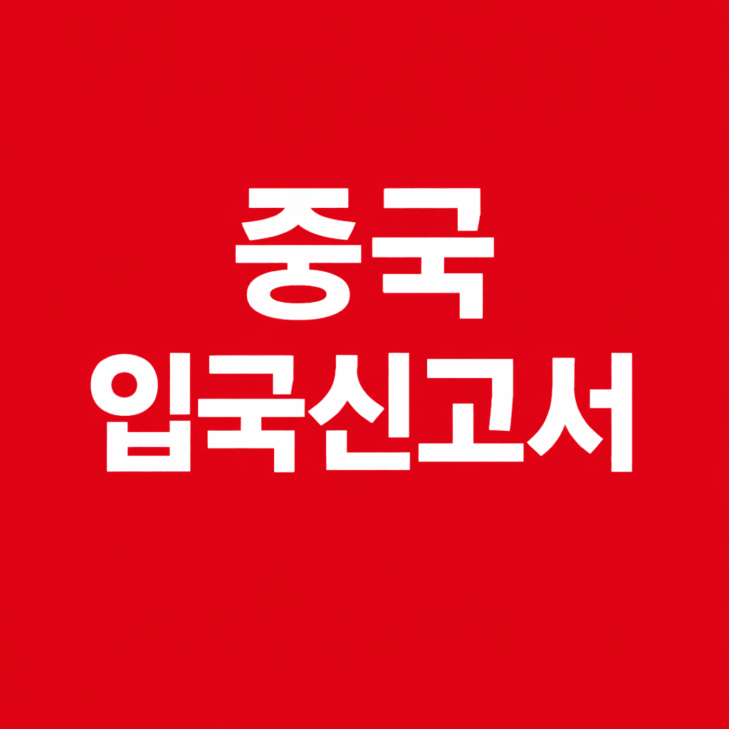 중국 입국신고서