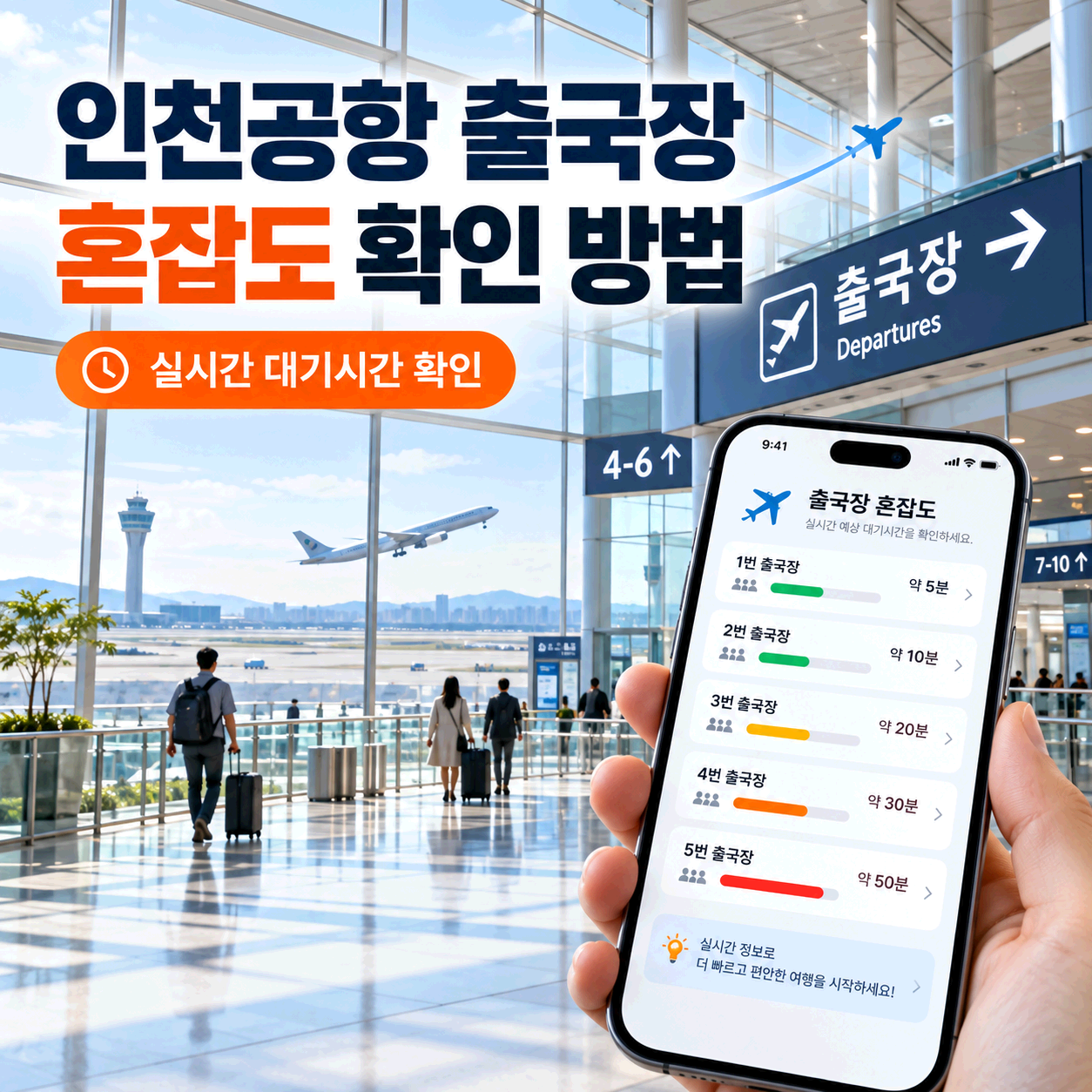 인천공항 출국장 혼잡도 확인 방법