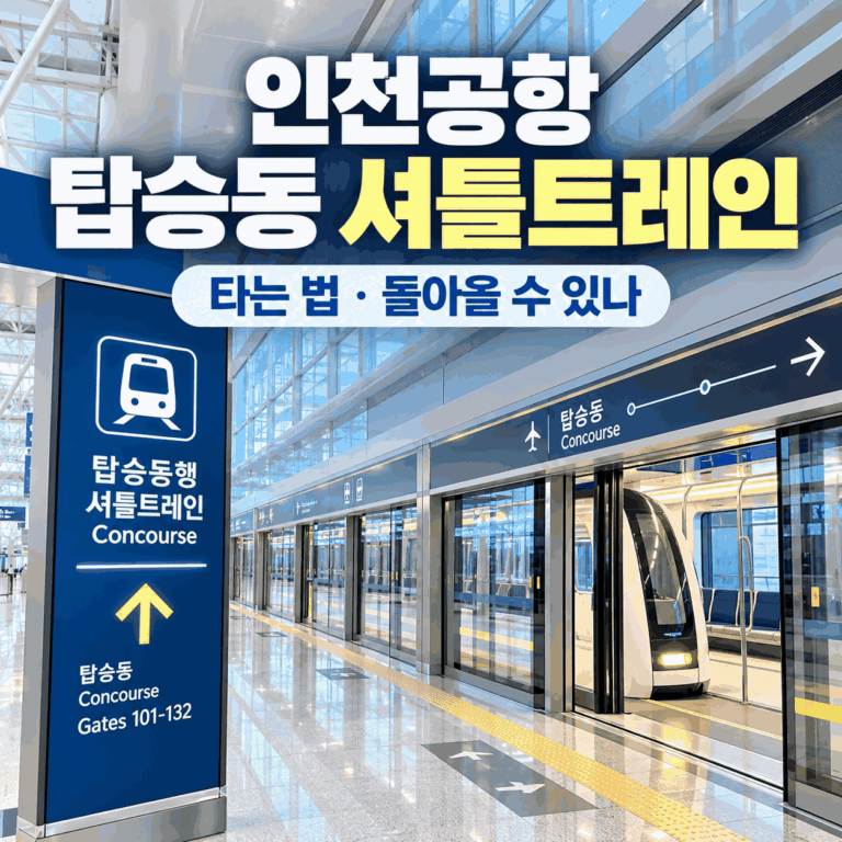 인천공항 탑승동 셔틀트레인 타는 법과 돌아올 수 있는지